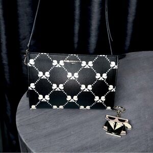 Karl Lagerfeld Logo 2-Piece Bundle Crossbody and Keychain Karl Charm - Like New